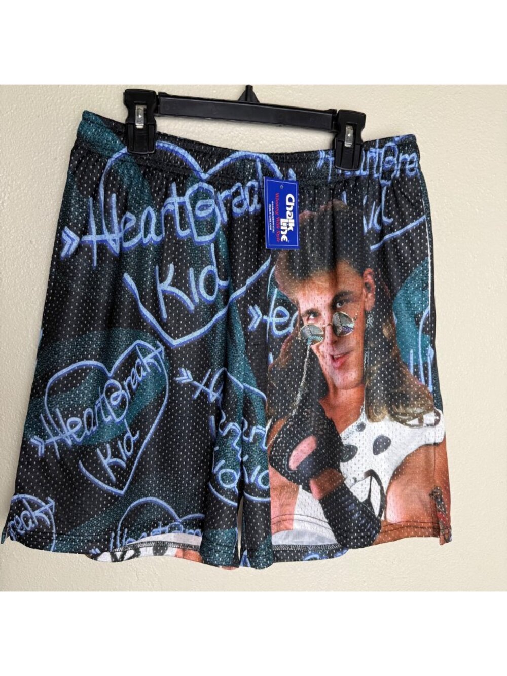 NWT Chalk Line WWE Shawn Michaels Heartbreak Kid Mesh Shorts Black Sz S RARE